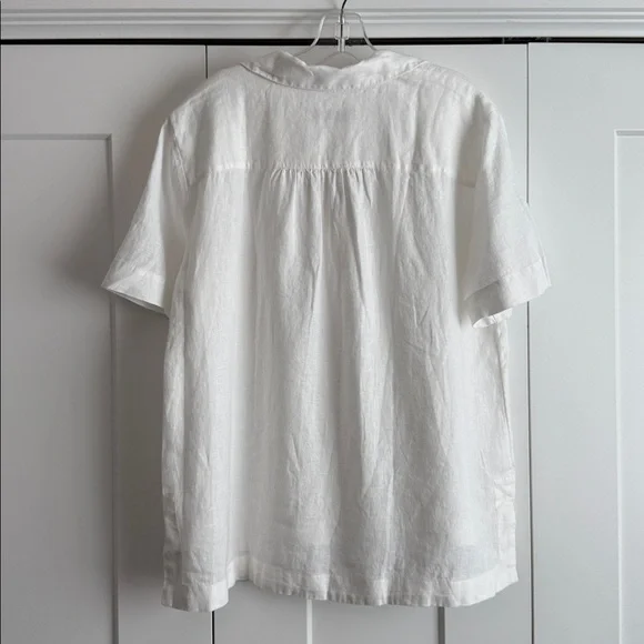 LOFT Linen V-Neck Blouse - Picture 4 of 6